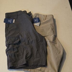 George Cargo Shorts Gray and Tan Relaxed Fit